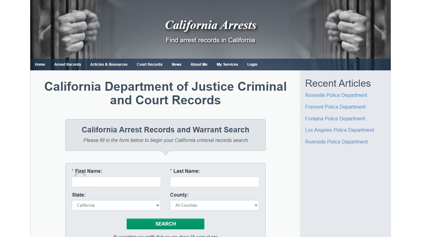 California Department of Justice Criminal and Court Records